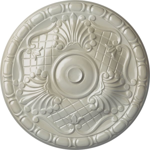 Ekena Millwork Amelia Ceiling Medallion (Fits Canopies up to 4 1/8"), Hand-Painted Flash Blue, 15 3/4"OD x 5/8"P CM16AMFBS - main